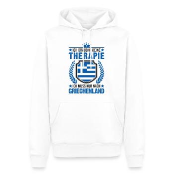 Griechenland Urlaub Therapie Spruch Rhodos Kreta - Männer Premium Bio Hoodie - Weiß - Vorne - Nico (187cm)