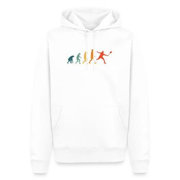 Federball Evolution Retro Badminton - Männer Premium Bio Hoodie - Weiß - Vorne - Nico (187cm)