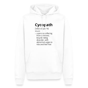 Cycopath Definition Description - Männer Premium Bio Hoodie - Weiß - Vorne - Nico (187cm)