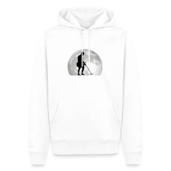 Sondeur Lune Détecteur de métaux Sondler - Sweat à capuche Premium bio Homme - blanc - Devant - Nico (187cm)