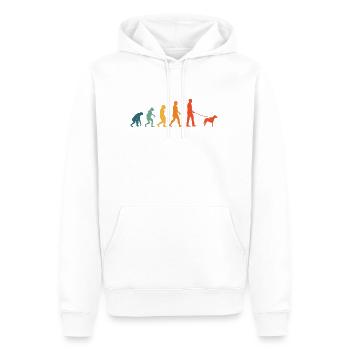Brandlbracke Evolution Retro Bracke Hund - Männer Premium Bio Hoodie - Weiß - Vorne - Nico (187cm)