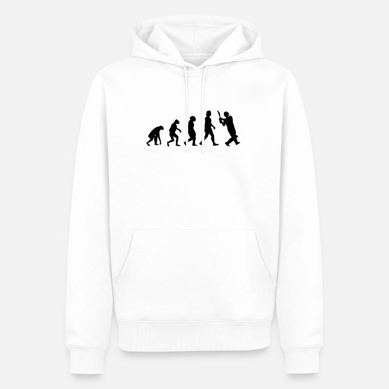 Cricket Evolution Cricketschläger Cricketspieler - Männer Premium Bio Hoodie - Weiß