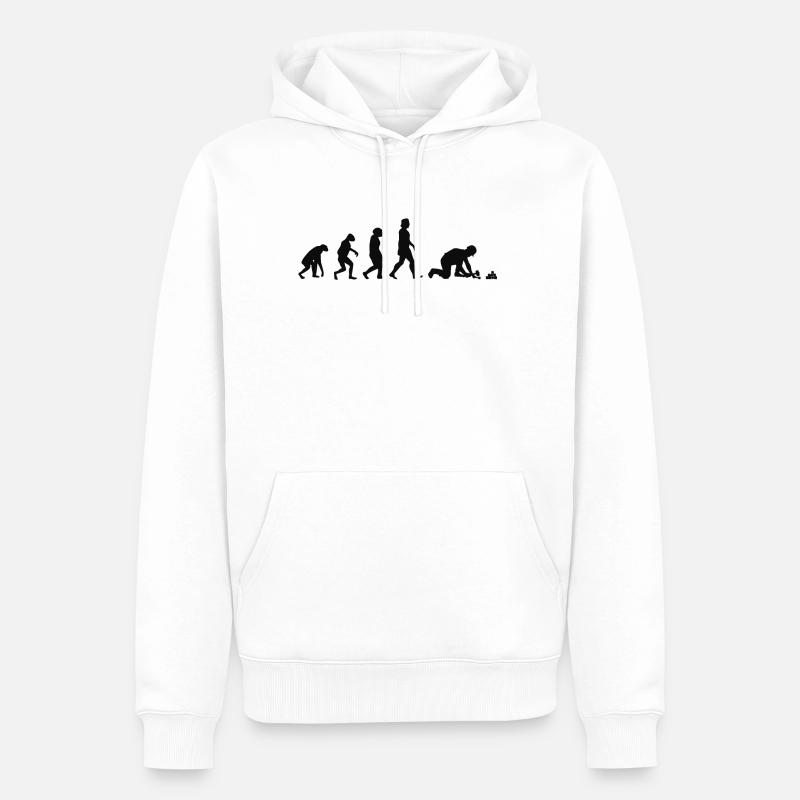 Pflasterer Evolution Steinetzer Pflastersetzer - Sweat à capuche Premium bio Homme - blanc