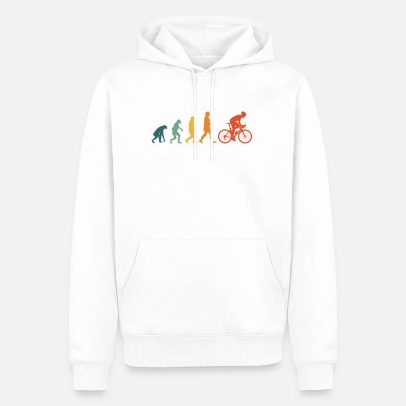 Vélo Evolution Rétro Cyclisme Cyclisme - Sweat à capuche Premium bio Homme - blanc
