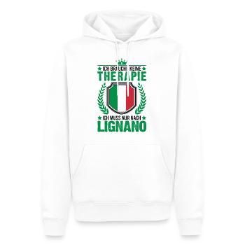 Lignano Therapie Italien Urlaub Reise - Männer Premium Bio Hoodie - Weiß - Vorne - Nico (187cm)