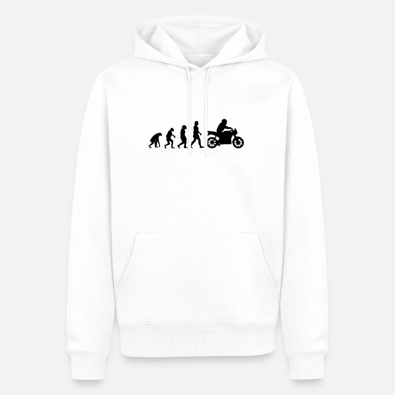 Motorradfahrer Evolution Motorrad Biker - Männer Premium Bio Hoodie - Weiß
