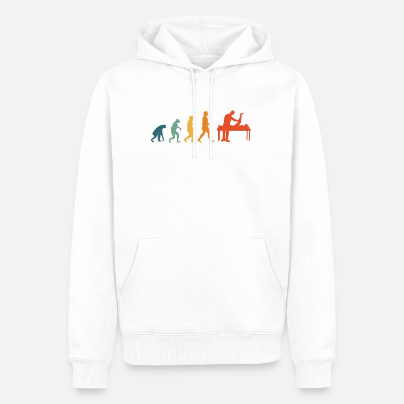 Physiothérapeute Evolution Rétro Physio - Sweat à capuche Premium bio Homme - blanc