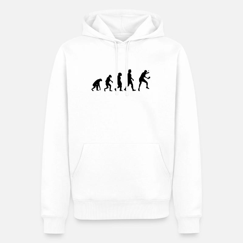 Tischtennis Evolution Tischtennisschläger - Männer Premium Bio Hoodie - Weiß