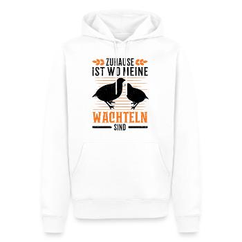Zuhause ist wo meine Wachteln sind - Männer Premium Bio Hoodie - Weiß - Vorne - Nico (187cm)