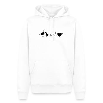 Goose Heartbeat Goose Goose Breeder Gift - Men’s Premium Organic Hoodie - white - Front - Nico (187cm)