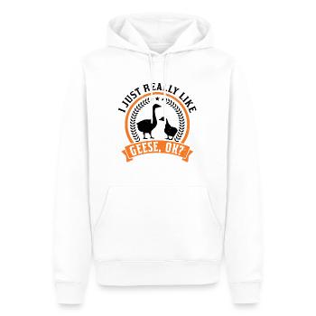 Gänse Züchter Spruch Gans Gänsezüchter - Männer Premium Bio Hoodie - Weiß - Vorne - Nico (187cm)