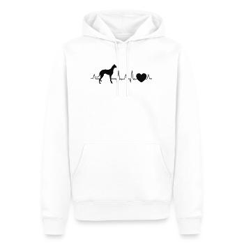 Greyhound Herzschlag Britischer Windhund Besitzer - Männer Premium Bio Hoodie - Weiß - Vorne - Nico (187cm)