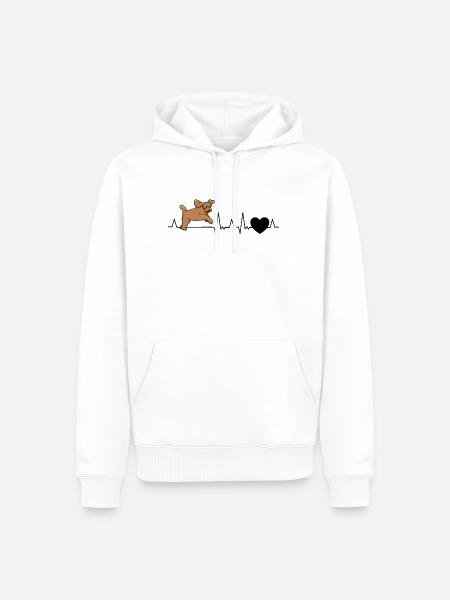 Labradoodle Heartbeat Goldendoodle Cadeau - Mannen Premium Bio hoodie - wit