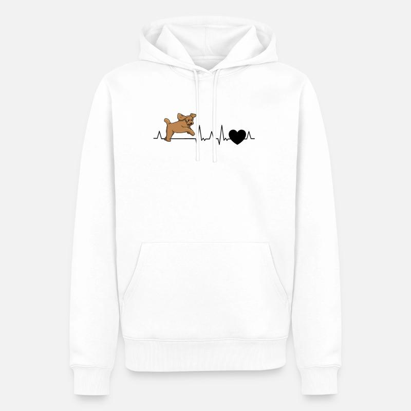 Labradoodle Herzschlag Goldendoodle Geschenk - Männer Premium Bio Hoodie - Weiß