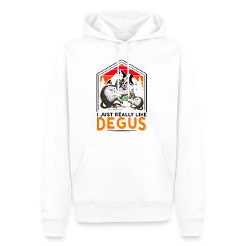 I just really like Degus Degu Cadeau - Sweat à capuche Premium bio Homme - blanc - Devant - Nico (187cm)
