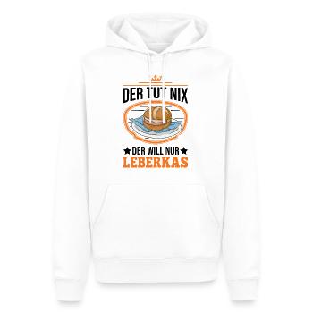 Der tut nix Der will nur Leberkas Leberkäse - Männer Premium Bio Hoodie - Weiß - Vorne - Nico (187cm)