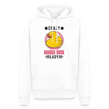 Crazy Rubber Duck Lady Gummiente Quietscheente - Männer Premium Bio Hoodie - Weiß - Vorne - Nico (187cm)