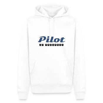 "Pilot in progress" | BÄM....ich bin der Checker - Männer Premium Bio Hoodie - Weiß - Vorne - Nico (187cm)