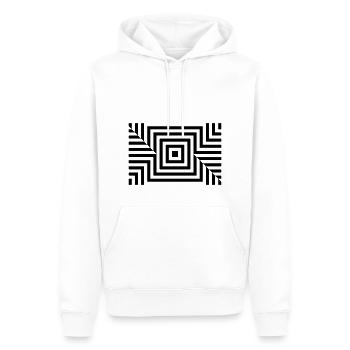geometrisches Muster in schwarz weiß - Männer Premium Bio Hoodie - Weiß - Vorne - Nico (187cm)