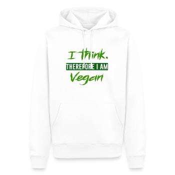 Therefor I'm Vegan - Männer Premium Bio Hoodie - Weiß - Vorne - Nico (187cm)
