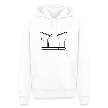 Trommel Schlagzeug Perkussion Icon Logo Rhythmus - Männer Premium Bio Hoodie - Weiß - Vorne - Nico (187cm)