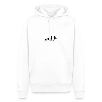 Evolution Affe Mensch Motorrad - Männer Premium Bio Hoodie - Weiß - Vorne - Nico (187cm)