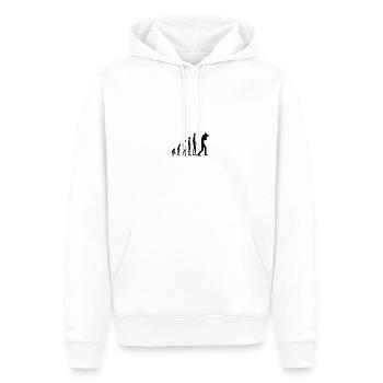 Evolution Affe Mensch Fotograf - Männer Premium Bio Hoodie - Weiß - Vorne - Nico (187cm)