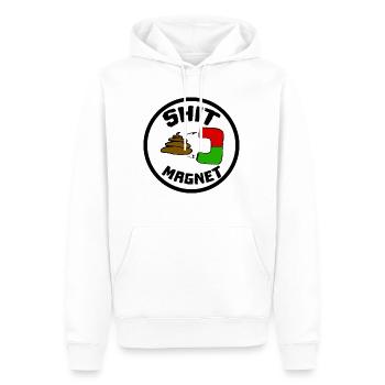 Merde aimant merde aimant - Sweat à capuche Premium bio Homme - blanc - Devant - Nico (187cm)