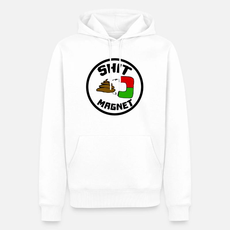 Merde aimant merde aimant - Sweat à capuche Premium bio Homme - blanc