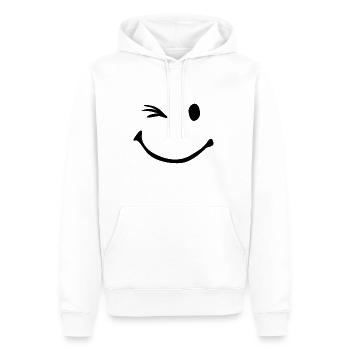 Zwinkern - Männer Premium Bio Hoodie - Weiß - Vorne - Nico (187cm)