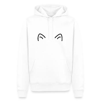 Oreilles de chats pour tous les amoureux des chats - Sweat à capuche Premium bio Homme - blanc - Devant - Nico (187cm)