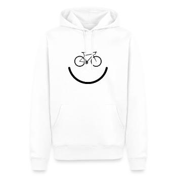 SMILEY FAHRRAD SMILE - Männer Premium Bio Hoodie - Weiß - Vorne - Nico (187cm)