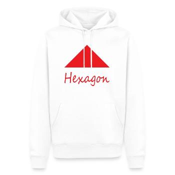 Wrong Hexagon Shape - Men’s Premium Organic Hoodie - white - Front - Nico (187cm)