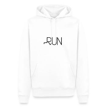 LAUF! Cool Designtes Run. - Männer Premium Bio Hoodie - Weiß - Vorne - Nico (187cm)