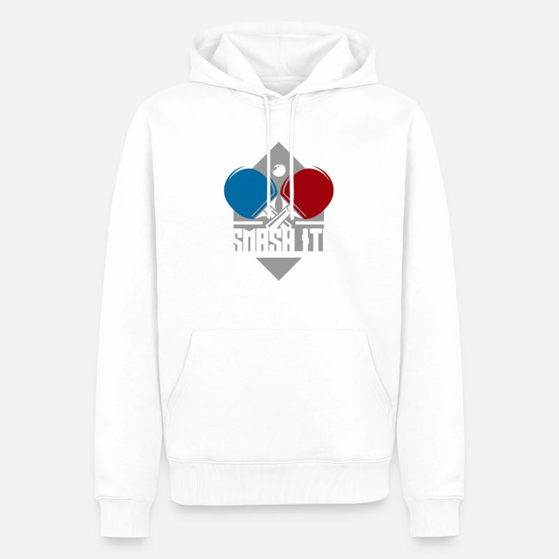 Table de ping-pong Smash - Sweat à capuche Premium bio Homme - blanc