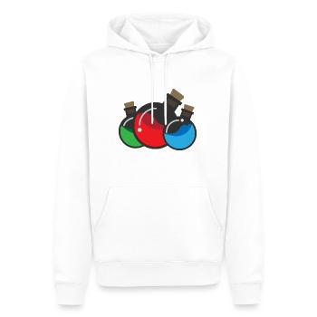 Flat Design - Chemie Experiment - Geschenkidee - Männer Premium Bio Hoodie - Weiß - Vorne - Nico (187cm)