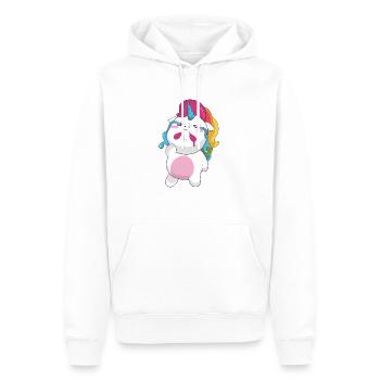 CRYING UNICORN - Sweat à capuche Premium bio Homme - blanc - Devant - Nico (187cm)