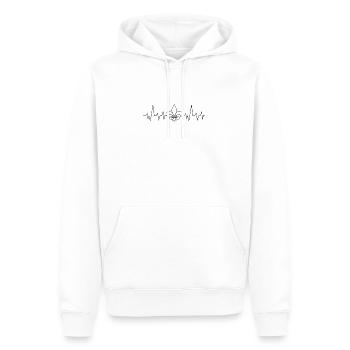 T-shirt scout • Tente de scouting • Cadeau - Sweat à capuche Premium bio Homme - blanc - Devant - Nico (187cm)