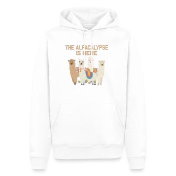 THE APACALYPSE IS HERE - Männer Premium Bio Hoodie - Weiß - Vorne - Nico (187cm)