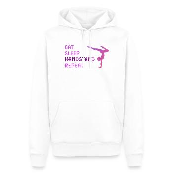 Eat Sleep Handstand Répéter - Sweat à capuche Premium bio Homme - blanc - Devant - Nico (187cm)