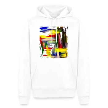 "In line" Acryl Paint 69 by Marco Eckenbrecht - Männer Premium Bio Hoodie - Weiß - Vorne - Nico (187cm)
