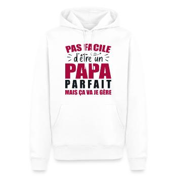 Es ist nicht einfach, ein perfekter Vater zu sein - Humor Papa - Männer Premium Bio Hoodie - Weiß - Vorne - Nico (187cm)