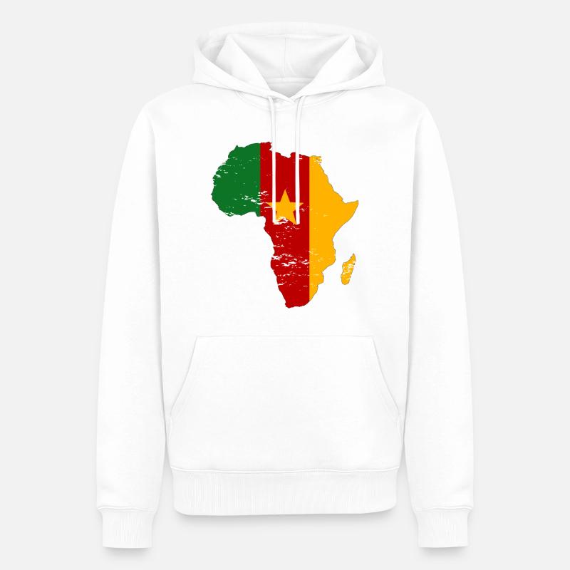 Drapeau du Sénégal Afrique utilisé - Sweat à capuche Premium bio Homme - blanc
