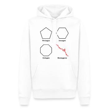 Argent, Actions, Bourse, Trading, Finance, Investisseur - Sweat à capuche Premium bio Homme - blanc - Devant - Nico (187cm)