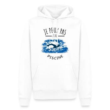 je peux pas j’ai piscine humour piscine sport - Sweat à capuche Premium bio Homme - blanc - Devant - Nico (187cm)