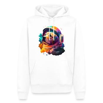 Dog Astronaut - Men’s Premium Organic Hoodie - white - Front - Nico (187cm)