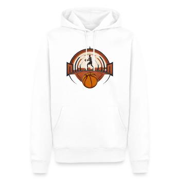 Airborne Basketballer Logo - Männer Premium Bio Hoodie - Weiß - Vorne - Nico (187cm)