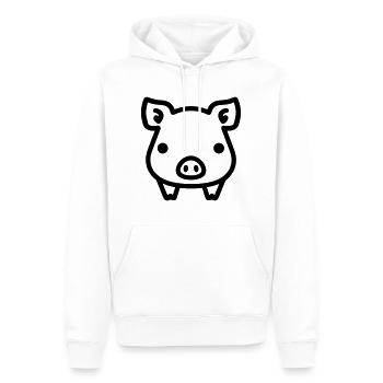cochon - Sweat à capuche Premium bio Homme - blanc - Devant - Nico (187cm)