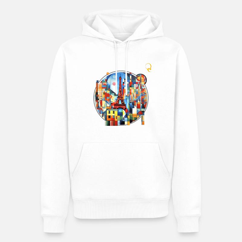 TOUR EIFFEL - Sweat à capuche Premium bio Homme - blanc