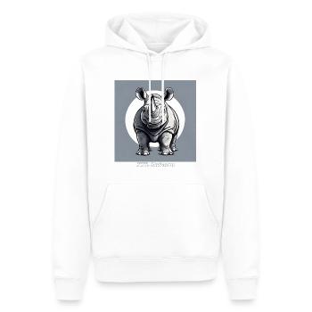 Rhinocéros « Licorne XXL » - Sweat à capuche Premium bio Homme - blanc - Devant - Nico (187cm)